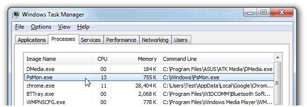 Windows Task Manager with PsMon